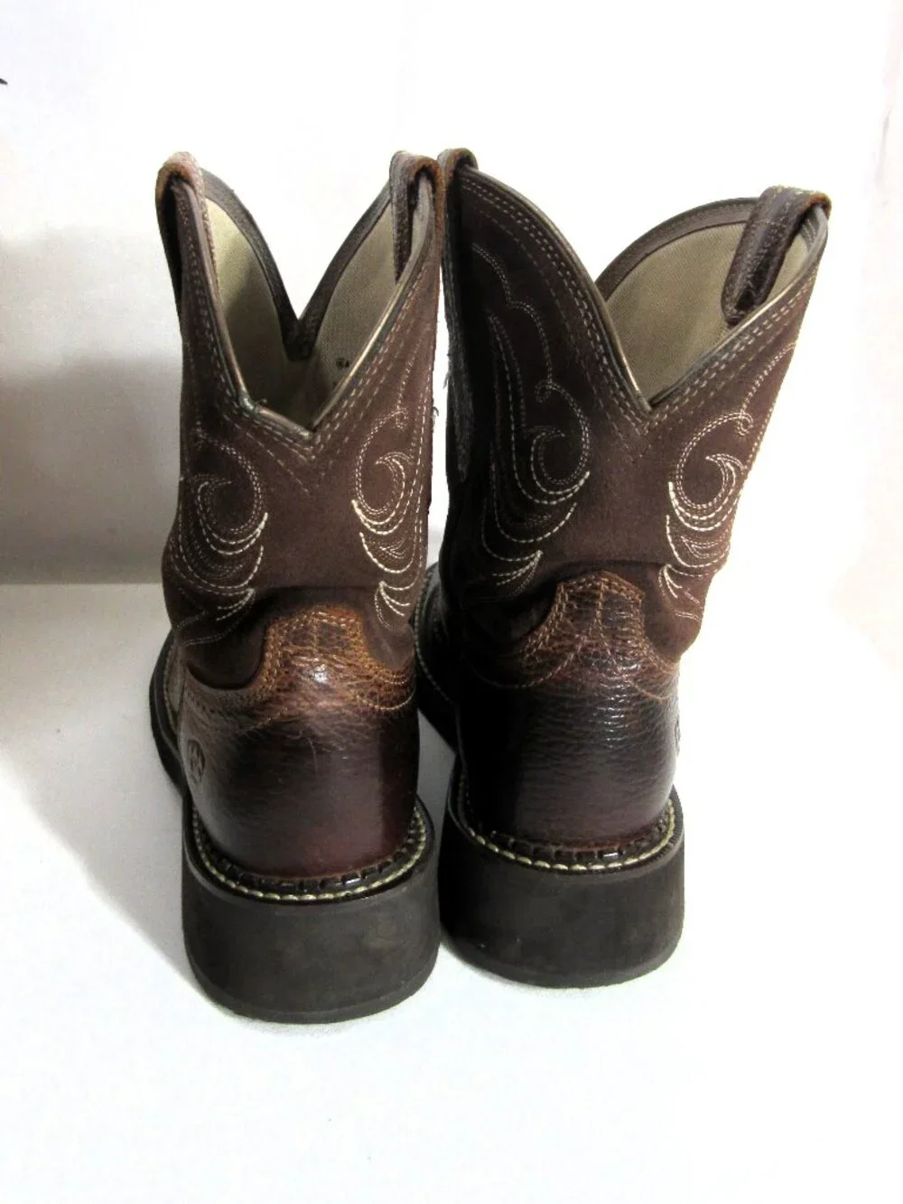 ARIAT WOMEN'S LEATHER BABY PHAT WESTERN BOOTS SIZE 8.5B RUSSET BROWN - Picture 11 of 12